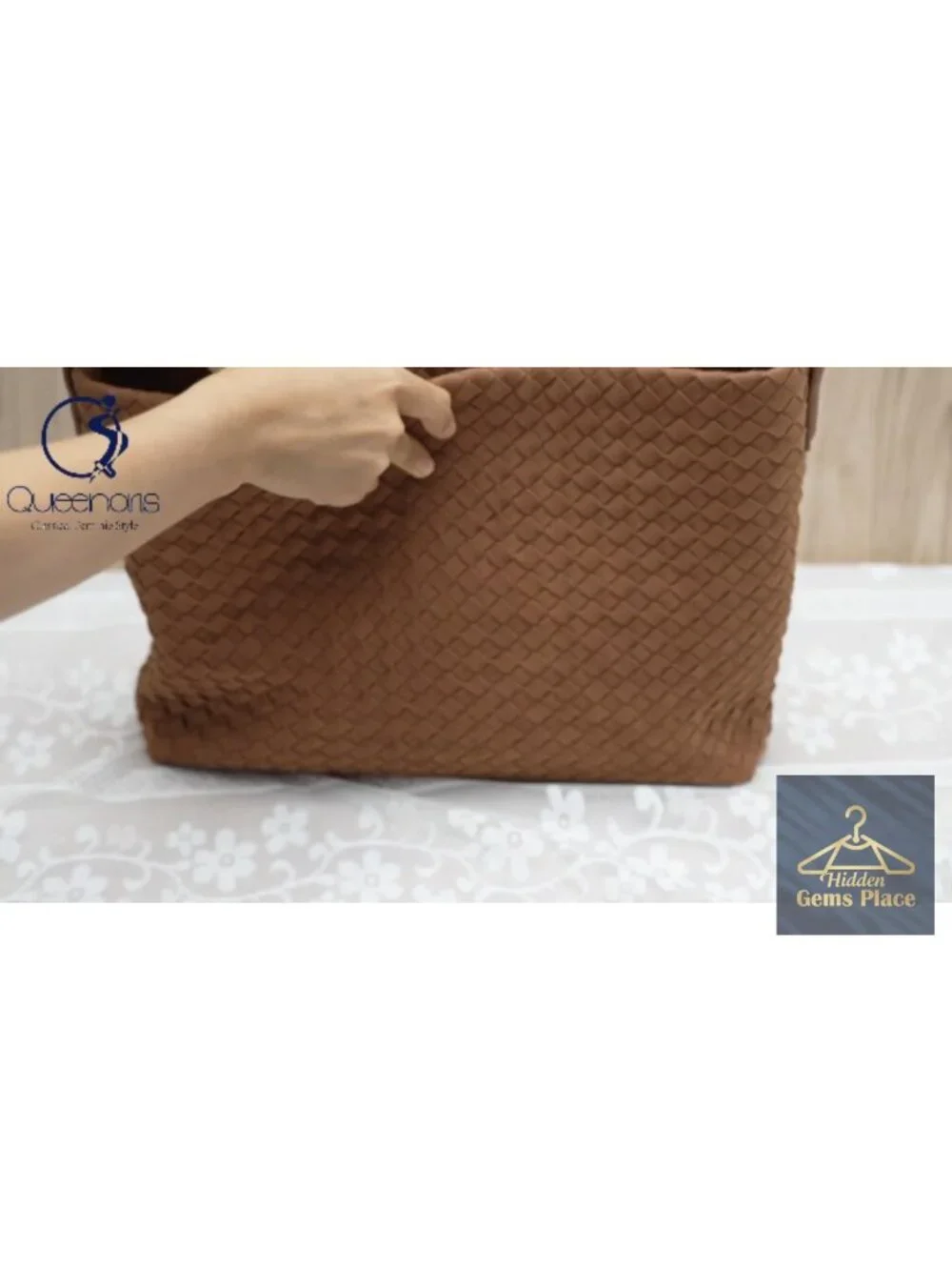 Suede Woven Top Handle Hobo Bag Tote with Magnetic Closure & Bonus Clutch